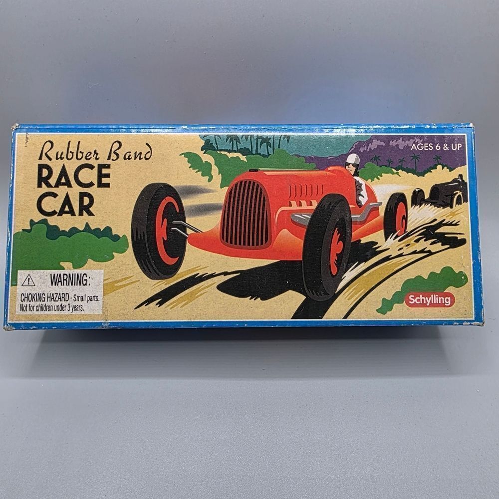 RUBBER BAND RACE CAR  Wheel Sprint Indy Racer Plastic Wind-Up Toy Schylling - Picture 6 of 13